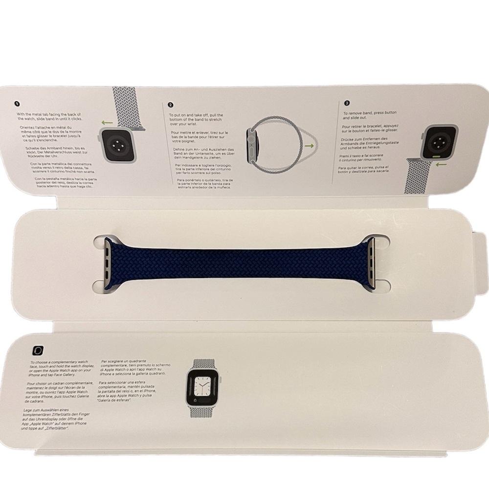 Apple Watch 44mm Atlantic Blue Braided Solo Loop Size 11